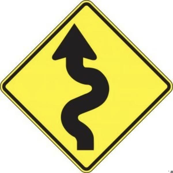Accuform DIRECTION SIGN LEFT WINDING ROAD 24 in X FRW292HP - main